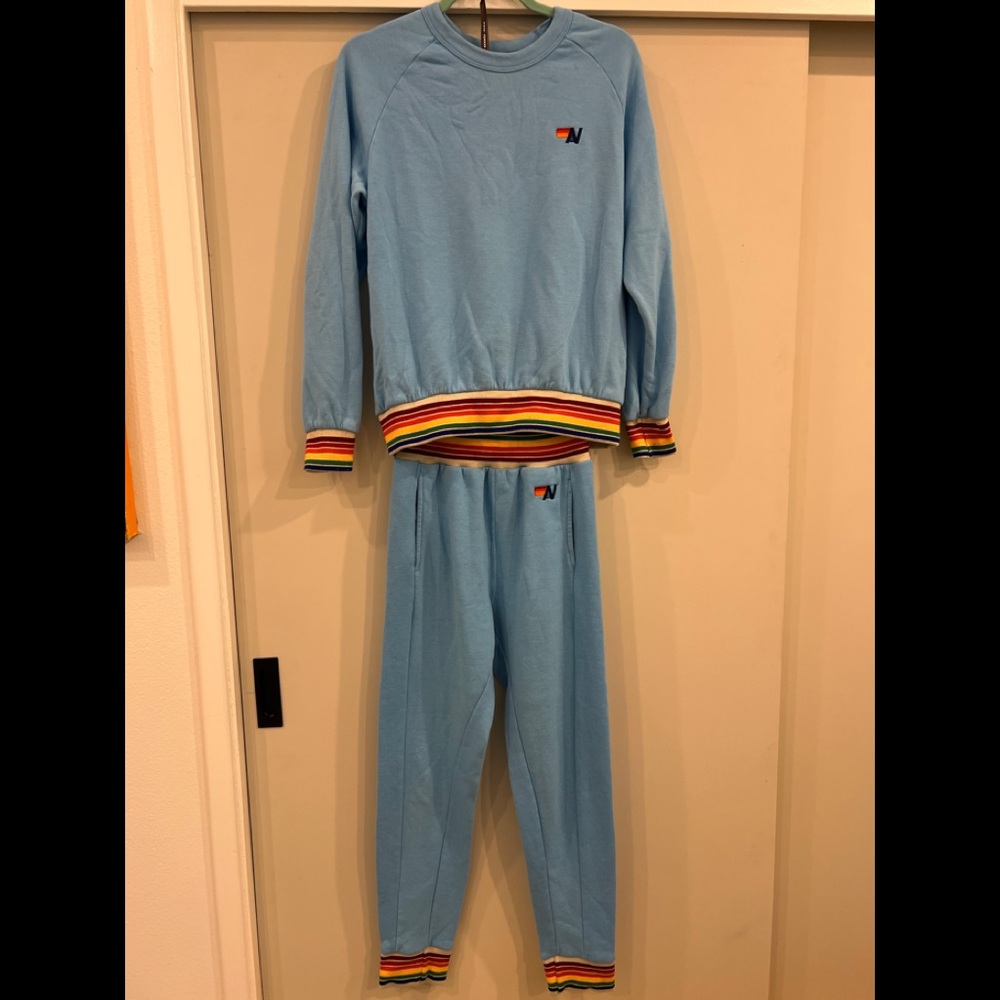 Size xs blue Aviator Nation sweatshirt and pants